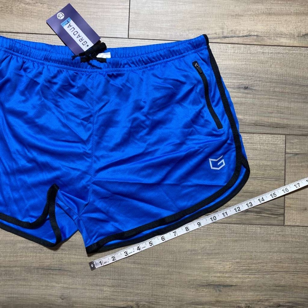 Gradual Mens Built In Brief Athletic Shorts Size XXL Blue And Black - Picture 7 of 13